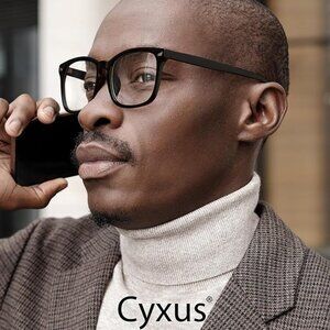 Cyxus Blue Light Filter Computer Glasses Retro Square New in Box & Case MED